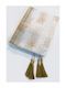 JK Home Decoration Χριστουγεννιάτικο Τραπεζομάντηλο Υφασμάτινο Νιφάδες 145x145εκ.
