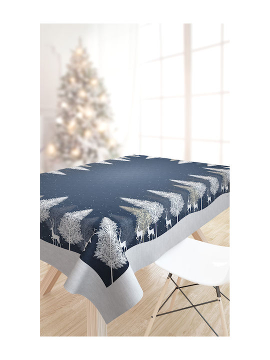 Saint Clair Weihnachts- Geflochtenes Tischtuch Stoff Blau B145xL145cm. 1Stück