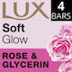 Lux Soft Glow Rose and Glycerin Soap Bars 4x90g