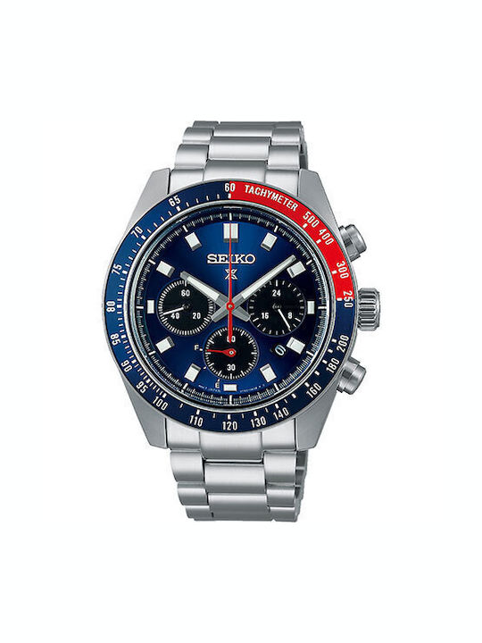Seiko Prospex Speedtimer Ανδρικό Ρολόι 39mm Χρο...