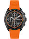 Boss Volane Men's Watch 44mm Chronograph Battery with Orange Rubber Strap