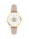 DECERTO Philia Crystals Beige Leather Strap