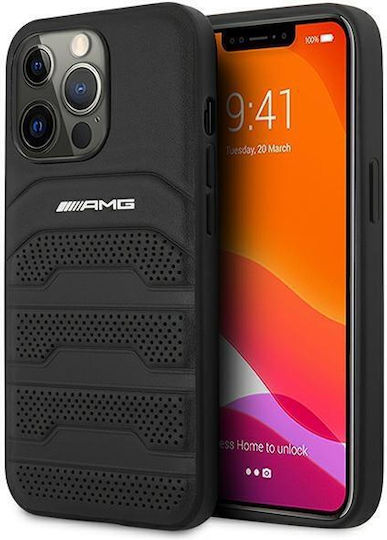 Mercedes-Benz Debossed Lines Back Cover Δερμάτινο Μαύρο (iPhone 14 Pro Max)