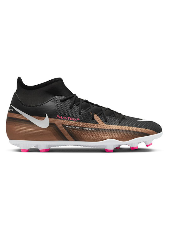 Nike Phantom GT2 Club DF FG/MG Ψηλά Ποδοσφαιρικά Παπούτσια με Τάπες Metallic Copper / White / Black