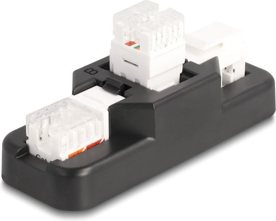 DeLock DeLock Network Keystone Set Base with 3 Keystone Modules RJ45/RJ11 Cat 6 1 Piece 87104