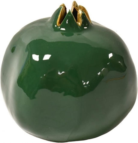 Atmosphera Decorative Pomegranate made of Ceramic Material Green/Gold 10x10cm 1pcs