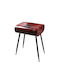 Delf 2 Rectangular Metal Side Table Κόκκινο L41xW30xH48cm