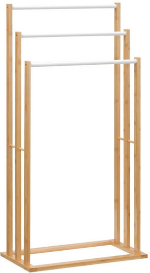 HomCom Freistehender Kleiderständer Badezimmer Dreifach ​48x94cm Braun