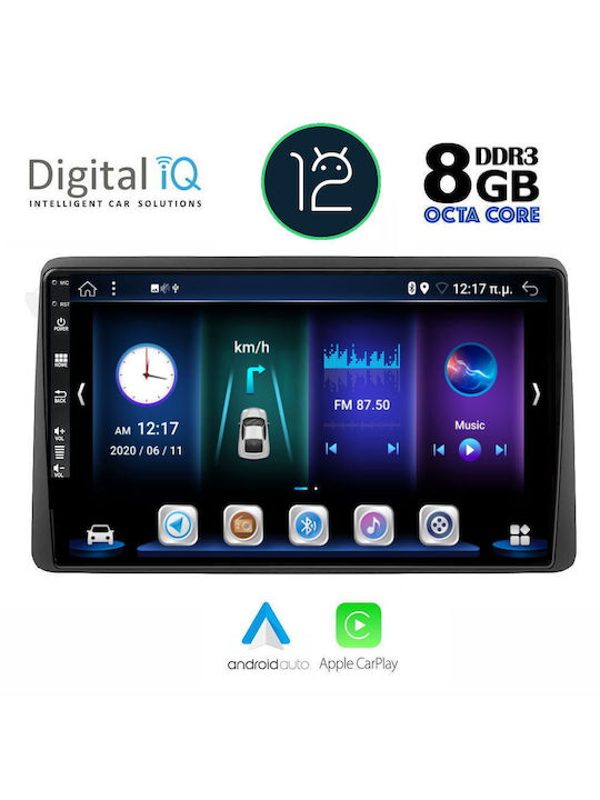 Digital IQ Sistem Audio Auto pentru Dacia Duster 2019+ (Bluetooth/USB/AUX/WiFi/GPS/Apple-Carplay/Partitură) cu Ecran Tactil 10.1"