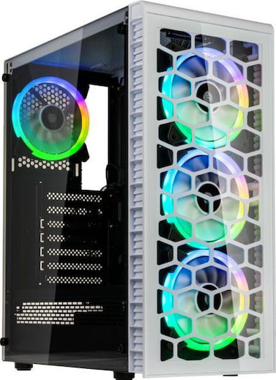 Kolink Observatory Lite Gaming Midi Tower Κουτί Υπολογιστή με Πλαϊνό Παράθυρο και RGB Φωτισμό Λευκό