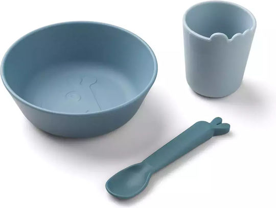 Done by Deer Feeding Set Kiddish made of Plastic Blue 3pcs