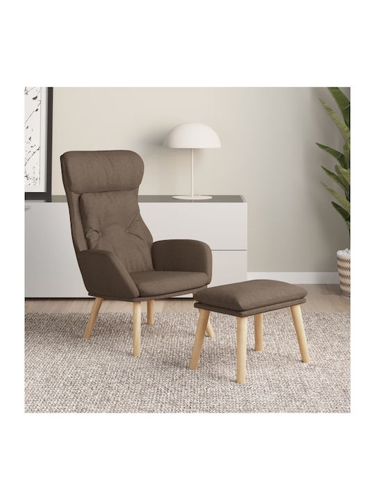 Πολυθρόνα με Υποπόδιο Taupe 70x77x94cm