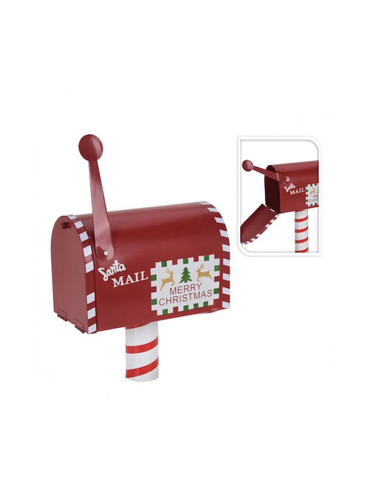 Marva Christmas Metal Figure Mailbox Red Length 26cm