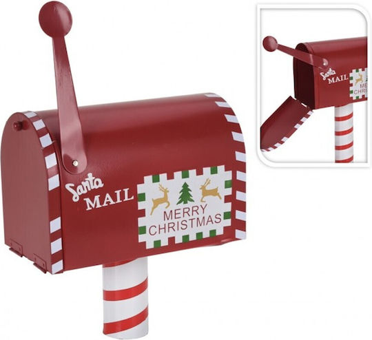 Marva Weihnachtliche Metallisch Figur Briefkasten Rot Länge 26cm