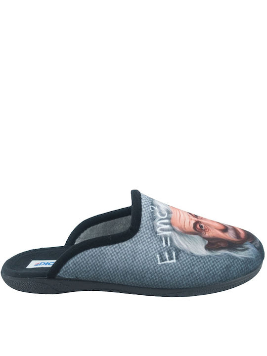 Dicas Men's Printed Slippers Gray