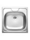 Kuchinox Standard Ένθετος Νεροχύτης Inox Σατινέ Μ48xΠ48cm Ασημί