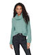 Only Women's Long Sleeve Sweater Woolen Turtleneck Turquoise