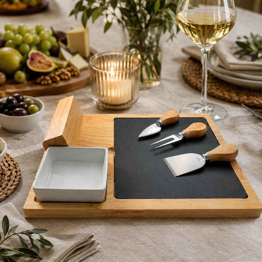 HFA Gourmet Плато за Сервиране на Сирена от Камък 23x19x3 см 5 бр