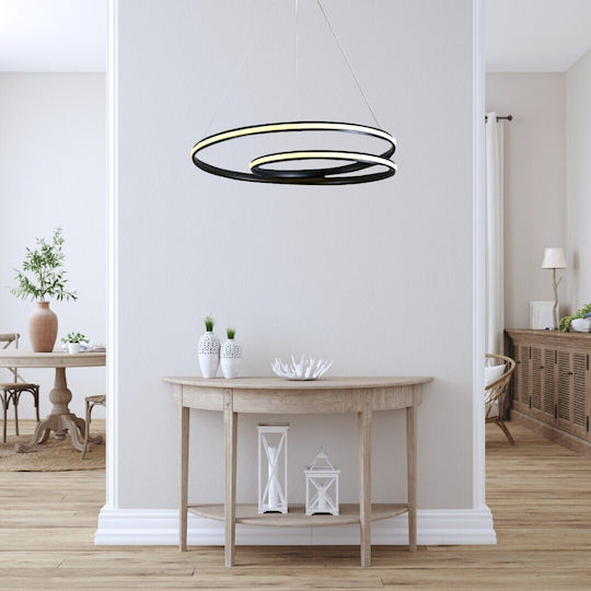 Lightex LED Κρεμαστό Φωτιστικό Μαύρο 49εκ.