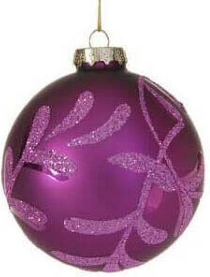 Ornament suspendat Glob De sticlă Violet 10buc