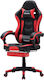 Ohaho Artificial Leather Gaming Chair with Adjustable Arms and Footrest Black/Red