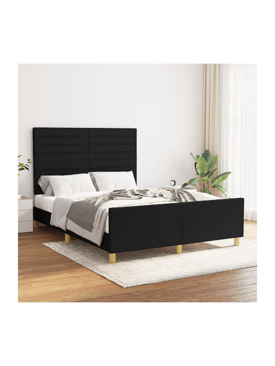 Doppelbett Mit Stoff Schwarz Für Matratze 140x2...