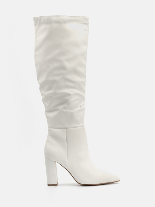 Arte Piedi Γυναικείες Μπότες με Ψηλό Τακούνι Λευκές