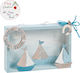 Parisis Christmas Wooden Figure Sign Light Blue Height 21cm Frame "Καραβάκια"