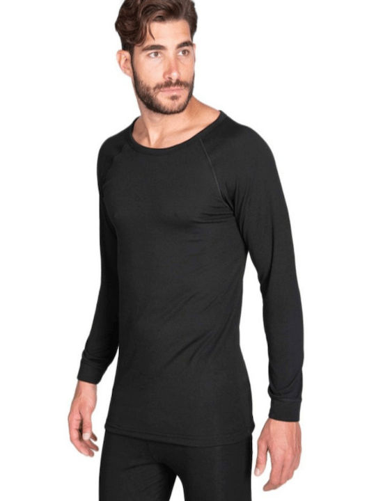 Herren Isothermal Bluse mit langen Ärmeln in Schwarz