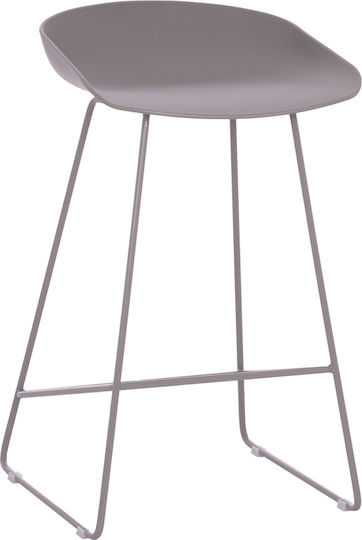 Stool Bar made of Polypropylene Naila Grey 2pcs 44x44x74cm