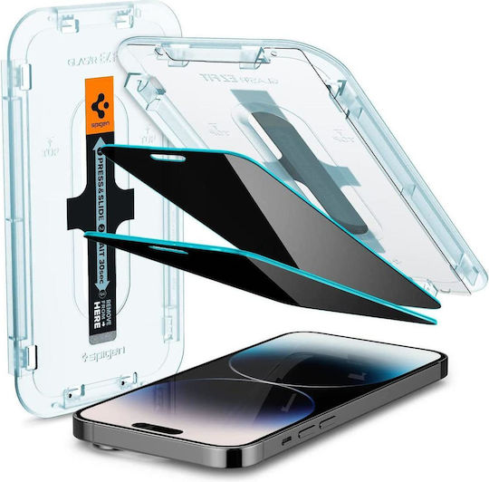 Spigen EZ FIT GLAS.tR Privacy Full Face Tempered Glass 2τμχ (iPhone 14 Pro)