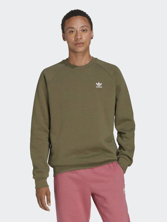 Adidas Trefoil Essentials Crewneck Hanorac pentru bărbați Olive Strata