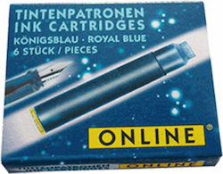 Online Online 6 Ανταλλακτικά Μελάνια για Πένα Royal Blue Online Online 6 Ανταλλακτικά Μελάνια για Πένα Royal Blue