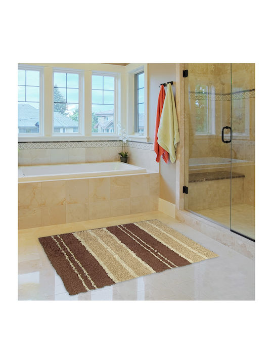 San Lorentzo Πατάκι Μπάνιου Βαμβακερό Horizon Lines 1700893BROWN Καφέ 50x80εκ.