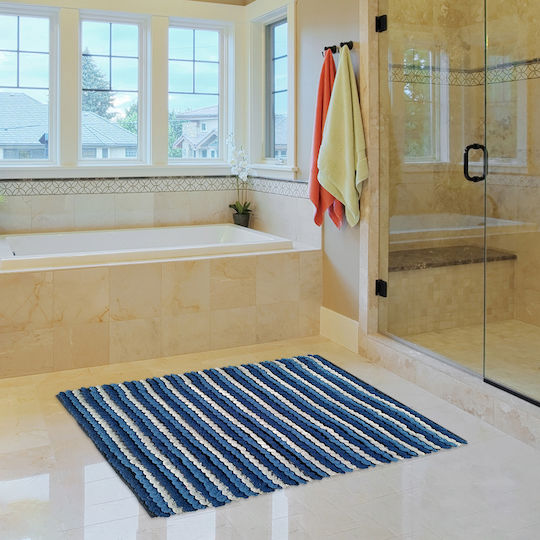 San Lorentzo Badematte Baumwolle Rechteckig Flaffy 170029BLUE Blau 50x80cm