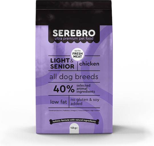 Light + Senior 12kg Hrană Uscată Dietetic, cu Puține Cereale pentru Câini Seniori cu Pui