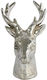 Atmosphera Weihnachtliche Keramisch Figur Rentier Silber Länge 12cm