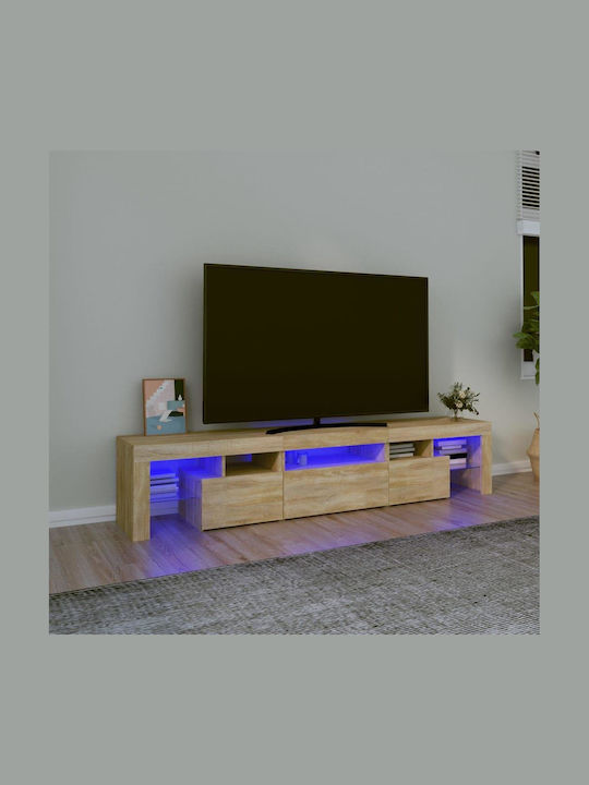 Телевизионно Мебелче с LED Осветление Sonoma Дъ...