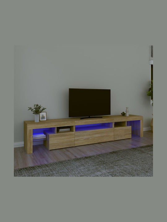 TV-Ständer mit LED-Beleuchtung Sonoma Eiche M215xT36.5xH40cm