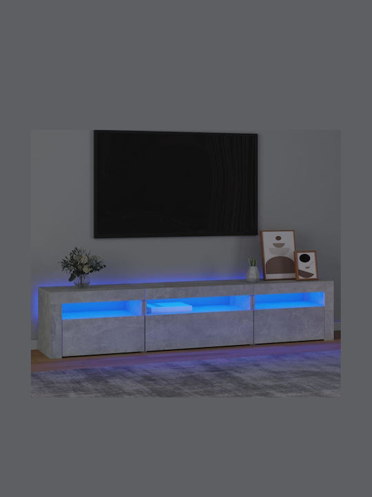 Телевизионно Мебелче с LED Осветление Сив Цимент М195xД35xВ40см