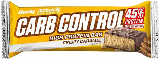 Body Attack Carb Control Bar with 45% Protein & Flavor Crispy Caramel 100gr