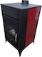 Thermostahl GT 030 Metalic Soba pe lemne Cuptor pe lemne 41.3kW Roșu