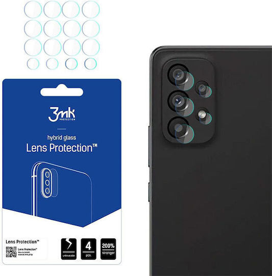 3MK Flexible Glass Prοtector 4 Pack Camera Protection Tempered Glass Transparent for the Galaxy A23