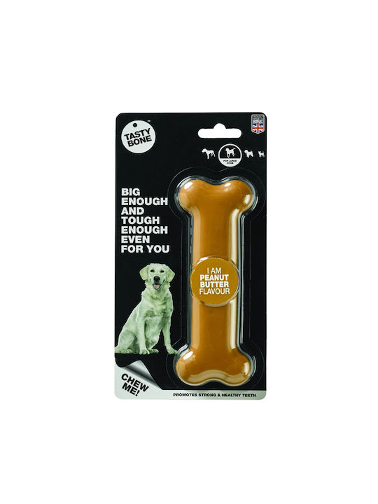 Tasty Bone Peanut Butter Dog Toy Bone Large Brown