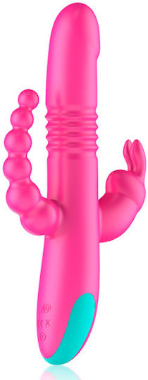 Dream Love Happy Loky Donald Vibrator G-Punkt mit Fernsteuerung dreifache Stimulation 24,5cm Fuchsien