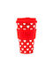 QuyCup Heart Cană Plastic cu Capac Roșie 400ml