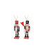 Zaros Christmas Wooden Nutcracker Ornament 10.5x13.5cm 2pcs (Μiscellaneous Colors)