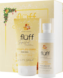 Fluff Cozy Evening Skin Care Set for Moisturizing with Pillow Spray & Body Cream