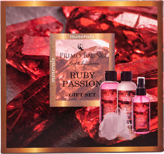 Primo Bagno Ruby Passion Skin Care Set for Moisturizing & Body Cleaning 4pcs