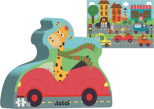 Παιδικό Puzzle Animals on Wheels για 3+ Ετών 24pcs Total Gift